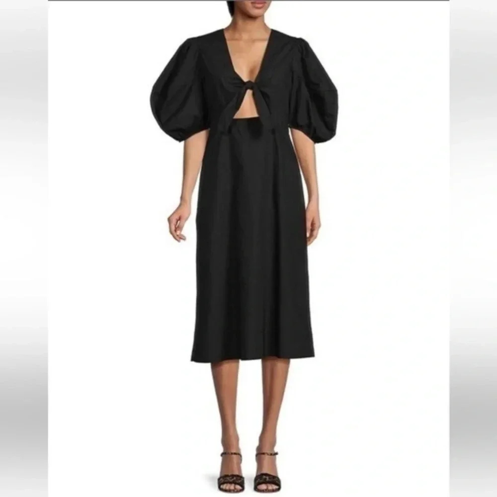 Rhode Knot Front Puff Sleeve Dress